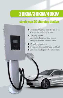 20 kW uitgangsvermogen Single Connector DC Mobile Charging Station voor Wall Mount EV Charging
