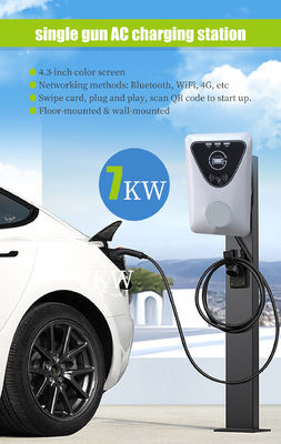 Commerciële draagbare wallbox EV-oplader met 5m laadkabel en 7kW uitgangsvermogen