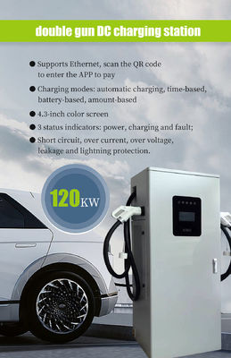 Autoplader 120 kW Dubbelconnector DC-oplaadstation voor snel opladen van elektrische auto's