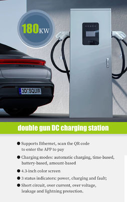 180 kW sneloplaadbare elektrische auto-station met dubbele aansluitingen en een vermogen ≥ 0.99